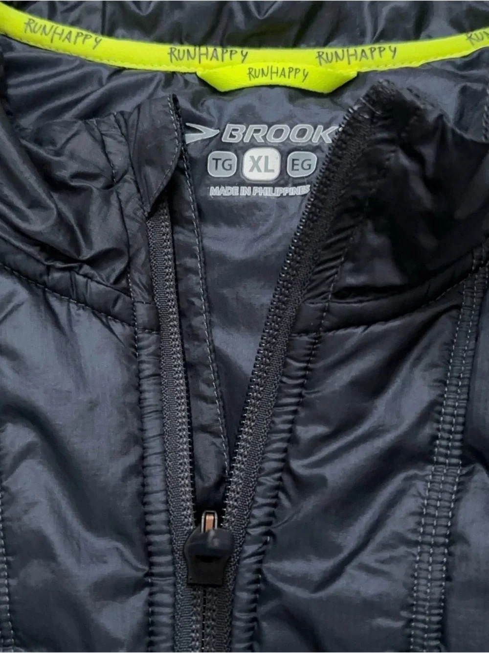 Brooks LSD Thermal Vest Mens Size XL Full-Zip Running Lightweight Nylon Gray